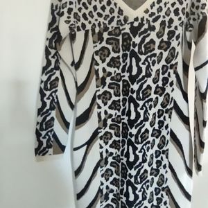 Animal print sweater dress